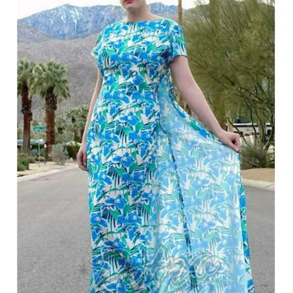NWT Retro Glam/Audrey K  2xl (16-18) Gwendolyn Hawaiian draped waterfall Dress - Picture 2 of 6